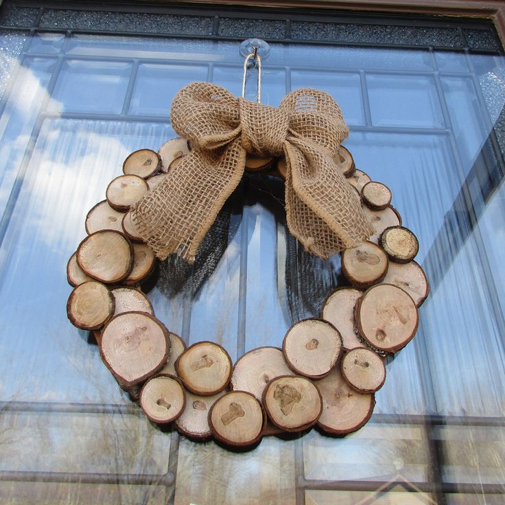 Wooden Wreath Crafting  Form, 13 inches decorated for home decor.